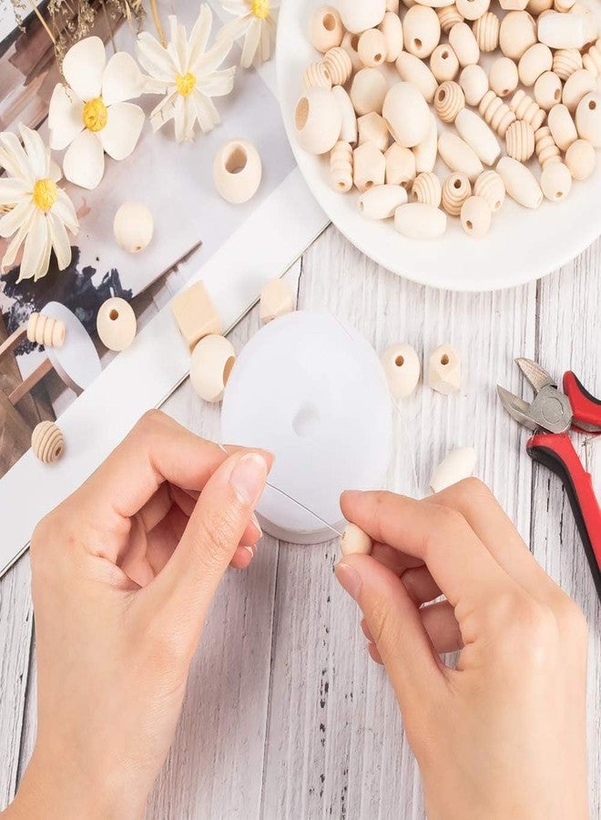 دي آي واي كرافتس مجموعة 130 قطعة من الخرز الخشبي الطبيعي المتنوع غير المصنّع، خرز فاصل دائري/مكعب/مضلع/بيضاوي/عمودي، خرز خشبي غير مصقول، خرز سائب للأساور والقلائد والمجوهرات وديكورات عيد الميلاد (130) - Image 3